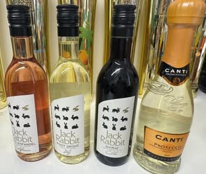 Wine and prosecco available at The Little Blue Hut