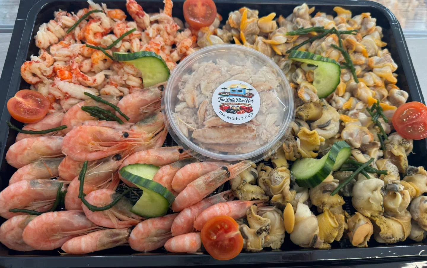Branded seafood platter from The Little Blue Hut
